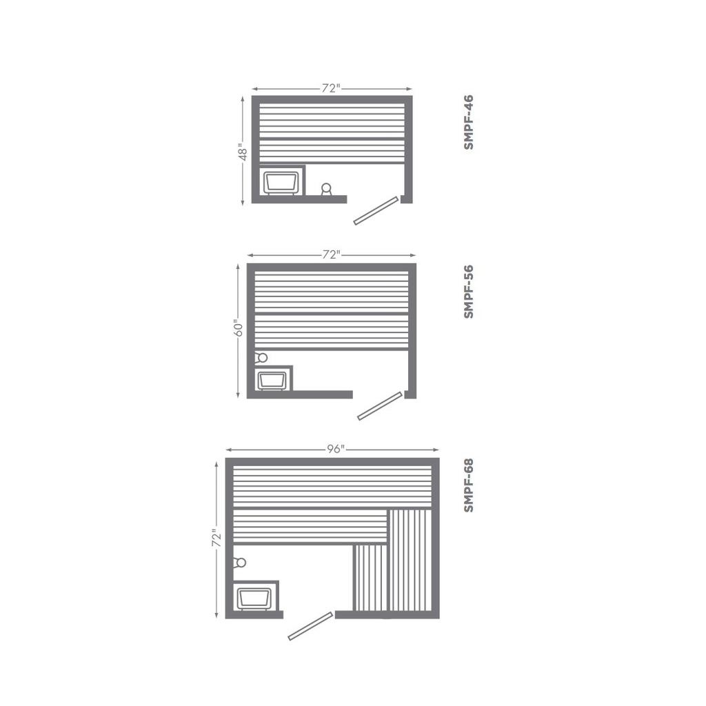 Steamist SMPF-56 2-056 Pre-Fab Sauna Room 5 x 6 2